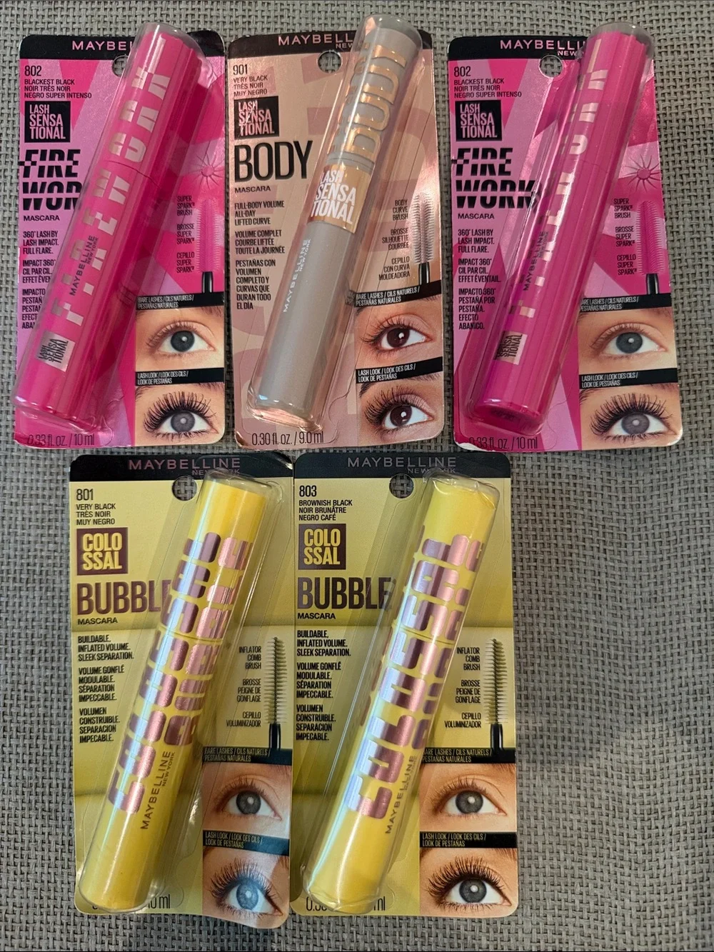 Maybelline Mascara Bundle makeup set rimel long lash volume 360 impact